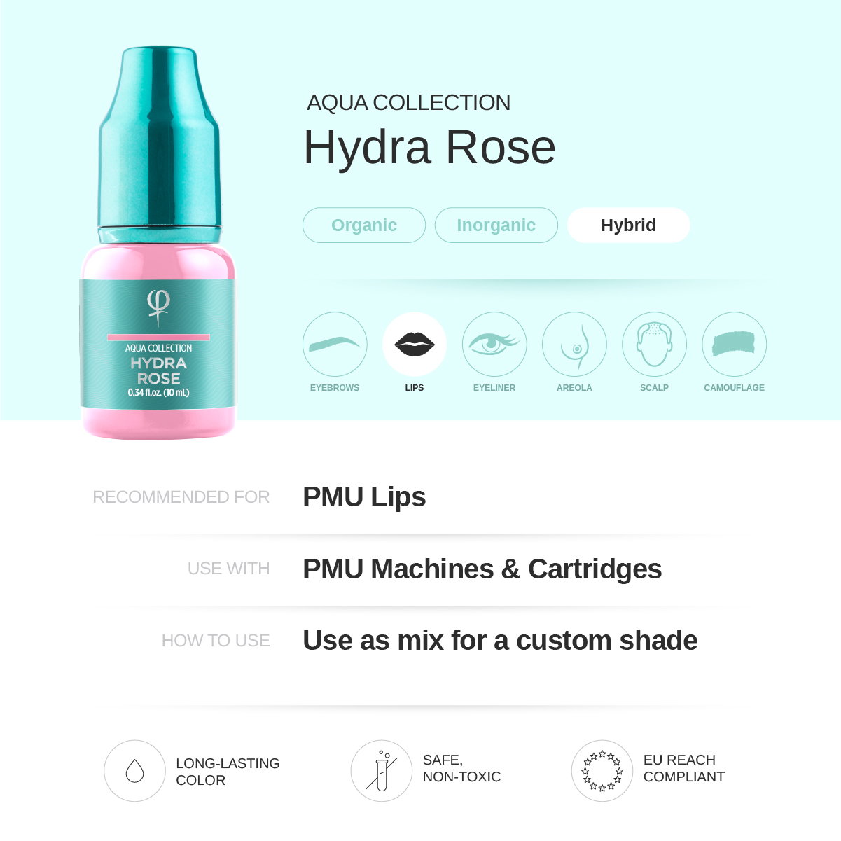 Hydra Rose Correction color PMU pigment 10ml - Image 6
