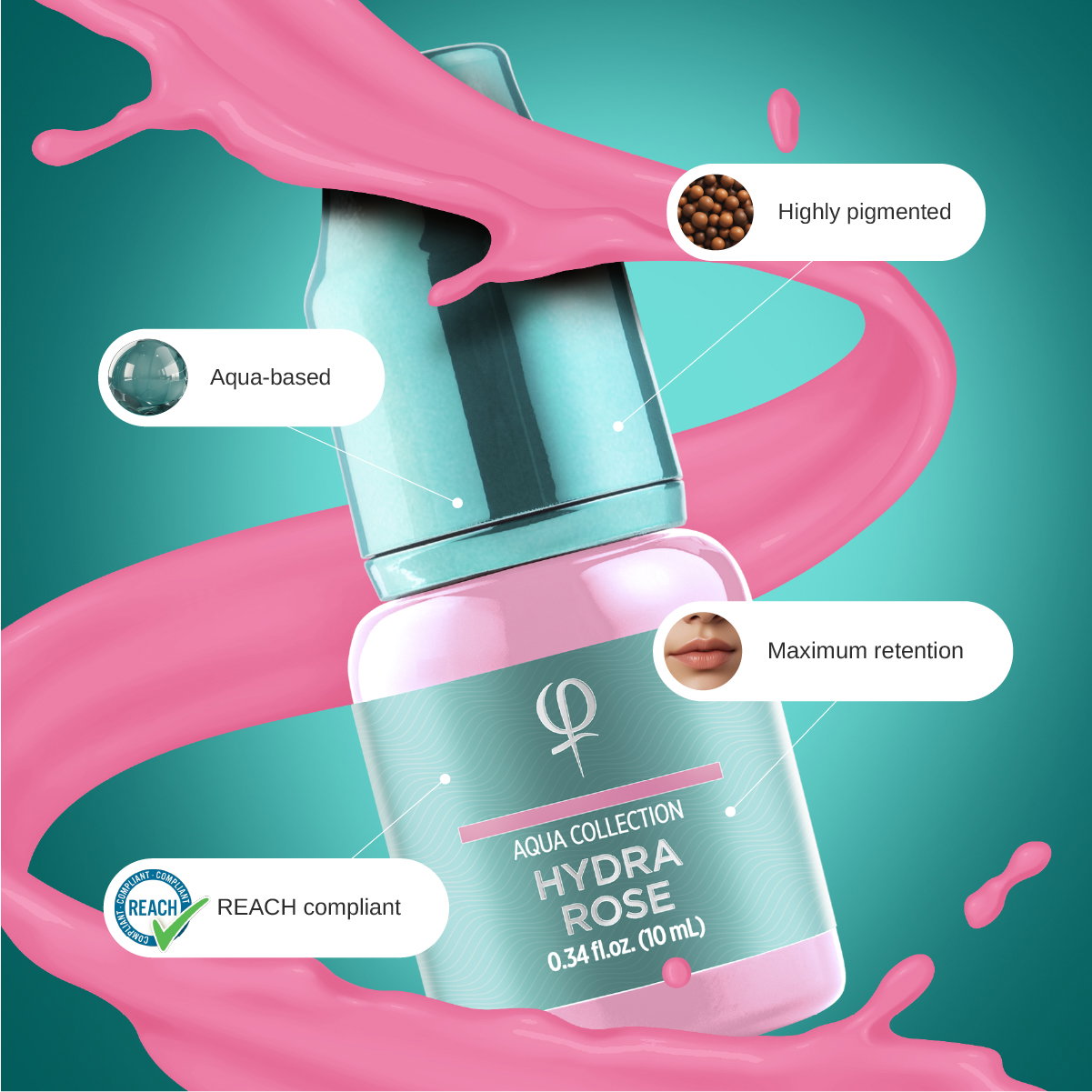 Hydra Rose Correction color PMU pigment 10ml - Image 5